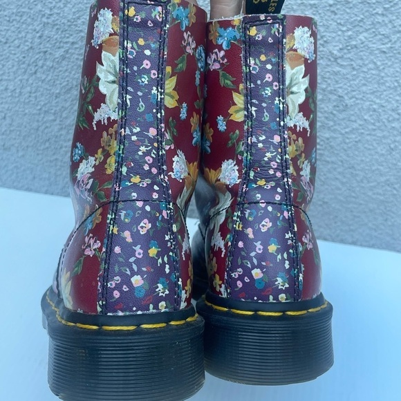 Dr. Martens 1460 Pascal Floral Clash Backhand Lace Up Combat Boots - Picture 7 of 11